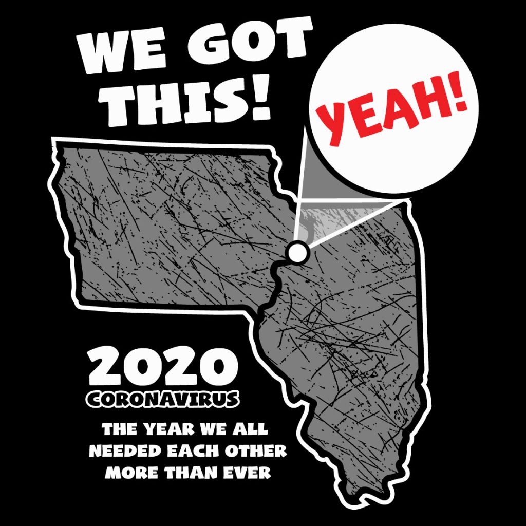 Custom T-shirt celebrating community resilience during COVID-19 in Minnesota.
