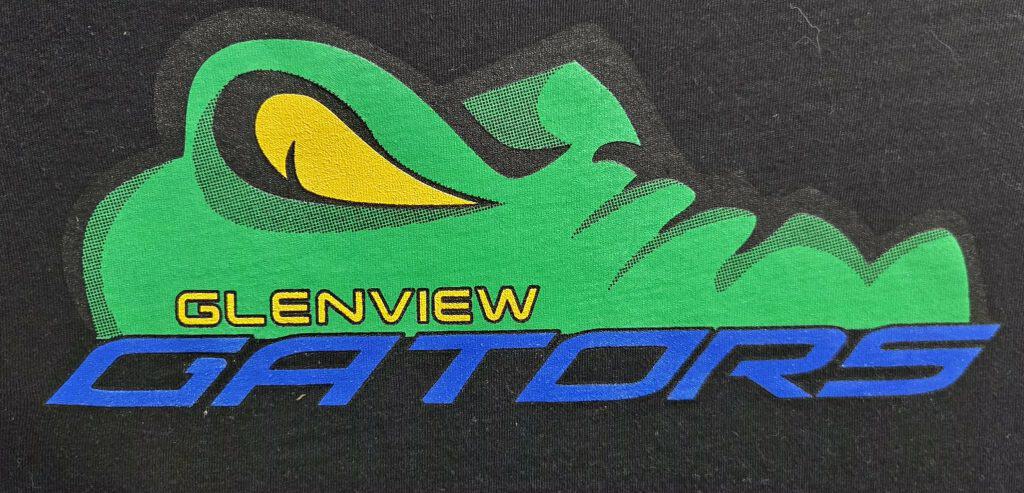 Glenview Gators mascot logo for school spirit and apparel.