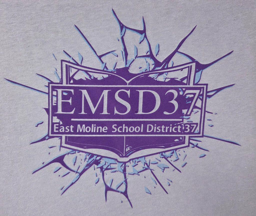 School district logo with EMSD3 and East Moline School District 37 text.